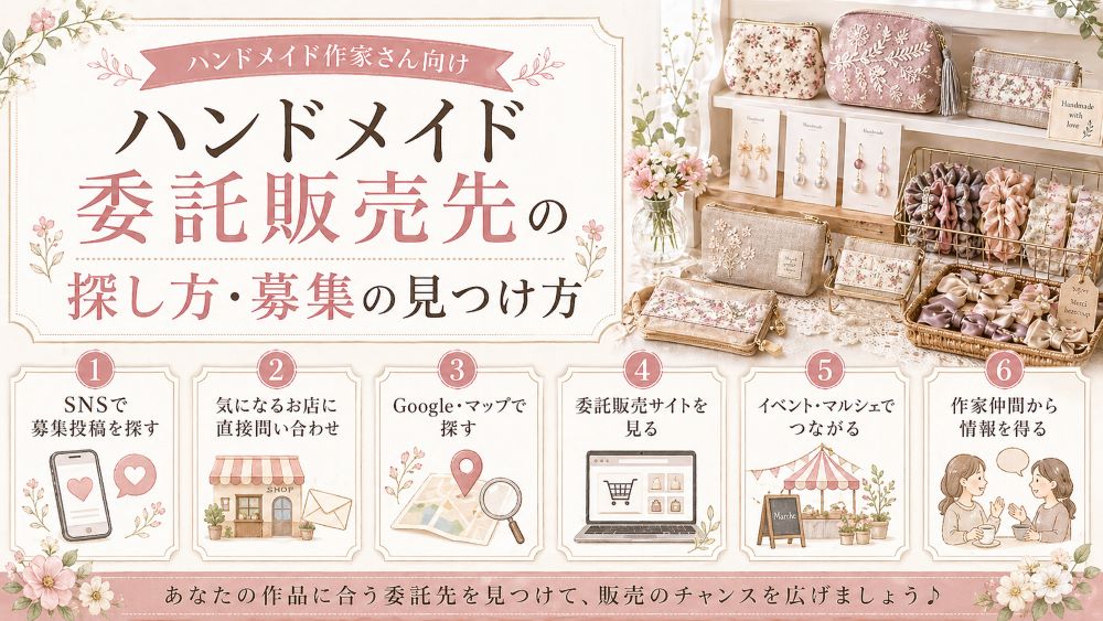 ハンドメイド委託販売先の探し方・募集の見つけ方