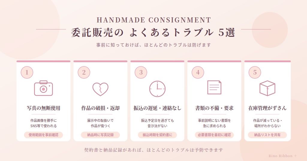 ハンドメイド委託販売のよくあるトラブル5選